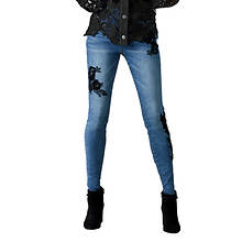 Lace Applique Skinny Jean