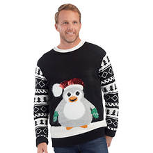 Men's Santa Hat Penguin Ugly Christmas Sweater