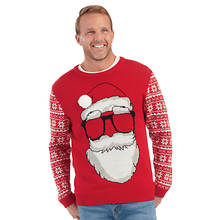 Men's Santa With Sunglasses Ugly Christmas Sweater