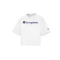 Champion® Women's Script Logo Cropped Tee 