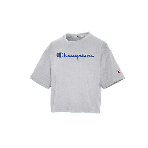 Champion® Women's Script Logo Cropped Tee 