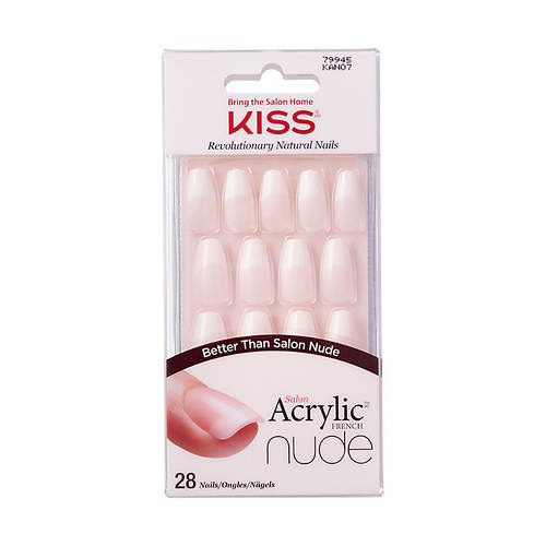 KISS Salon Acrylic French Nails Leilani, 28 count