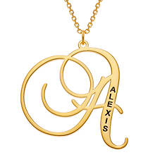 Initial & Engraved Name Necklace