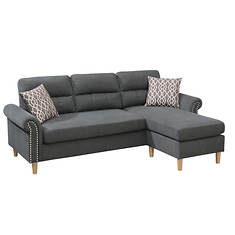 2-Piece Reversible Sectional with Pillows