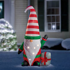 7' Inflatable Gnome With Present