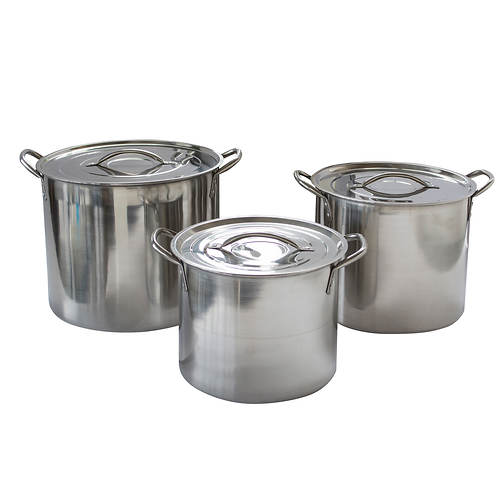6-Piece Stainless Steel Stock Pot Set
