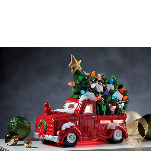 Lighted Truck with Christmas Tree