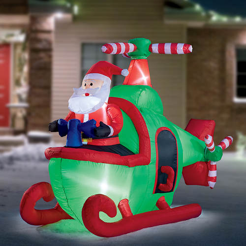 7' Inflatable Santa Helicopter