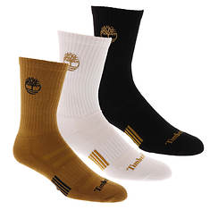 Timberland Men's Yellow Boot Double Logo Crew Socks 3 Pack