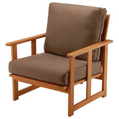 National Outdoor Living Eucalyptus Grandis Cushioned Chair
