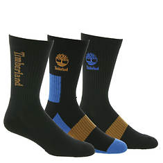Timberland Men's Color Block Ribbed Crew 3-Pack Socks