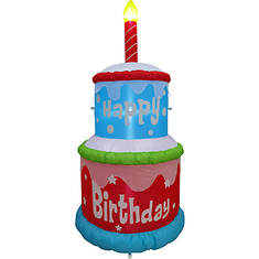 Fraser Hill 6' Inflatable 1-Candle B-Day Cake 