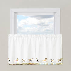 Animal Window Embroidered Tier Pair
