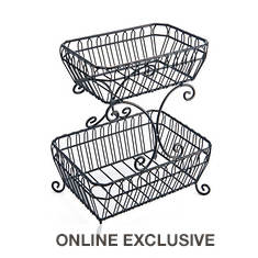 Gourmet Basics French Countryside 2 Tier Basket