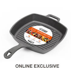 Commercial Chef Cast Iron 10.5" Square Grill Pan