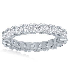 Sterling Silver Eternity Band Engagement Ring