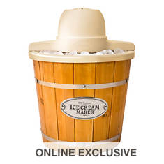 Nostalgia Electrics 4-Quart Wood Bucket Ice Cream Maker