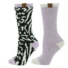 BEARPAW Women's Animal Print Cozy 2-Pack Socks