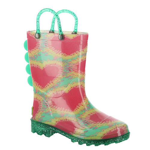 Western Chief Tie Dye Hearts Lighted PVC Rain Boot (Girls' Infant-Toddler-Youth)