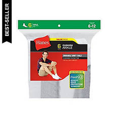 Hanes® Men's Cushion Ankle Socks 6-Pack