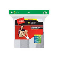 Hanes® Men's Big & Tall Cushion Ankle Socks 6-Pack