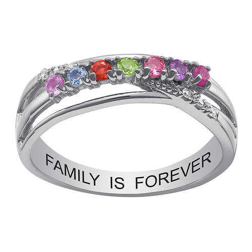 Family Birthstone Crossover Ring
