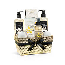Freida and Joe Warm Vanilla Aromatherapy Fragrance Gift Set Basket - Relaxing Self Care Products