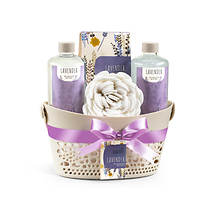 Freida and Joe Lavender Aromatherapy Fragrance Gift Set Basket - Relaxing Self Care Products