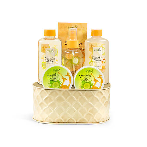 Freida and Joe Cucumber Melon Aromatherapy Fragrance Gift Set Basket - Relaxing Self Care Products