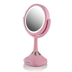 Ovente 6" Portable Table Top Makeup Mirror With Wireless Speaker