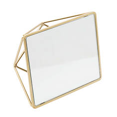 Home Details Geometric Design Vanity Mirror in Gold