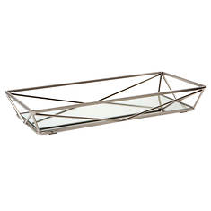 Home Details Geometric Mirrored Vanity Tray in Satin