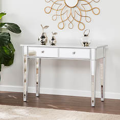 Southern Enterprises Mirage Mirrored 2-Drawer Console Table