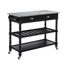 French Country 3-Tier Stainless Steel Cart