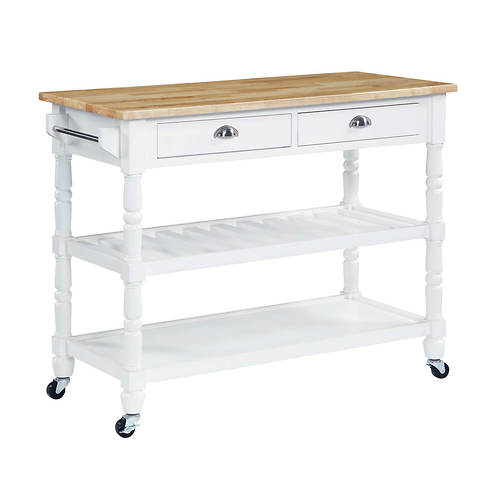 French Country 3-Tier Butcher Block Cart