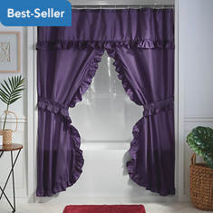Ruffled Shower Curtain Set