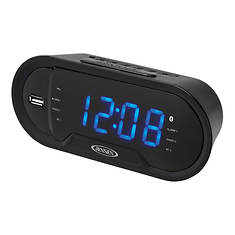 Jensen Bluetooth Alarm Clock Radio with USB Port