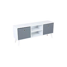 Home Basics TV Stand with 2 Non-Woven Bins