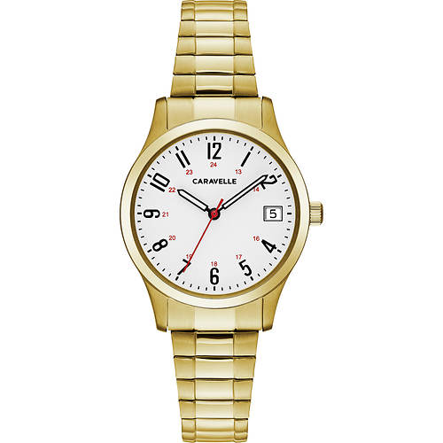 Caravelle Gold Stainless Steel Expansion Bracelet Watch