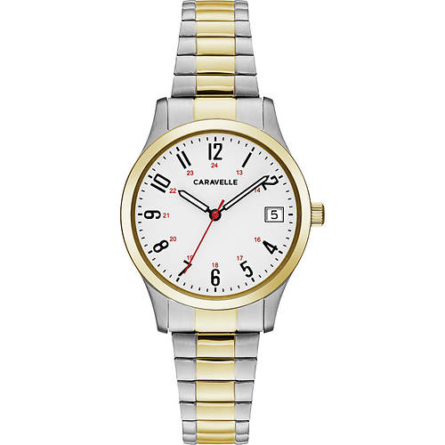 Caravelle Two-Tone Stainless Steel Expansion Bracelet Watch
