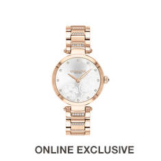 Coach Women's Park Rose Gold-Tone Crystal Watch