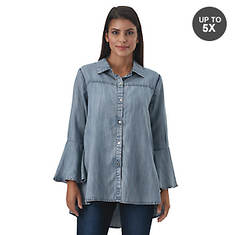 Bell-Sleeved Chambray Shirt