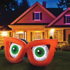 7' Inflatable Evil Eyes With Orange Glasses