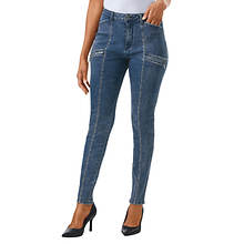 Mid-Rise Zipper Skinny Jean