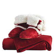 Stoneberry Warm & Cozy Throw and Bootie Gift Set - Large