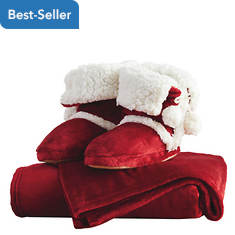 Warm & Cozy Throw/Bootie Gift Set - Extra-Large