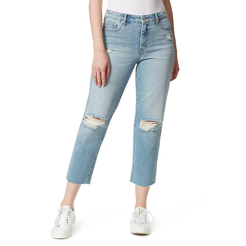 Jessica Simpson Women's Spotlight Crop High-Rise Slim Straight-Leg Jean
