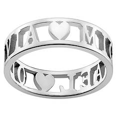 Custom Personalization Solutions Double Name with Hearts Band Ring