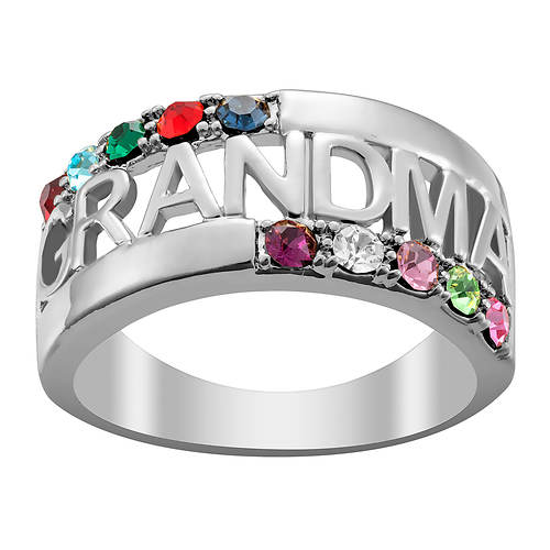 Custom Personalization Solutions Grandma Family Birthstone Ring