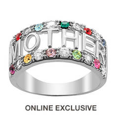 Custom Personalization Solutions Mother CZ Family Birthstone Ring